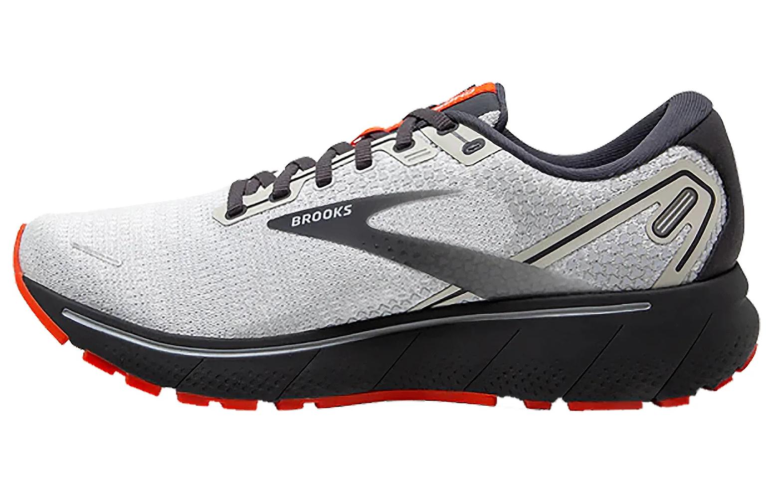 Brooks Brooks Ghost 14 versatile comfortable non-slip wear-resistant low-top marathon running shoes men's gray orange
