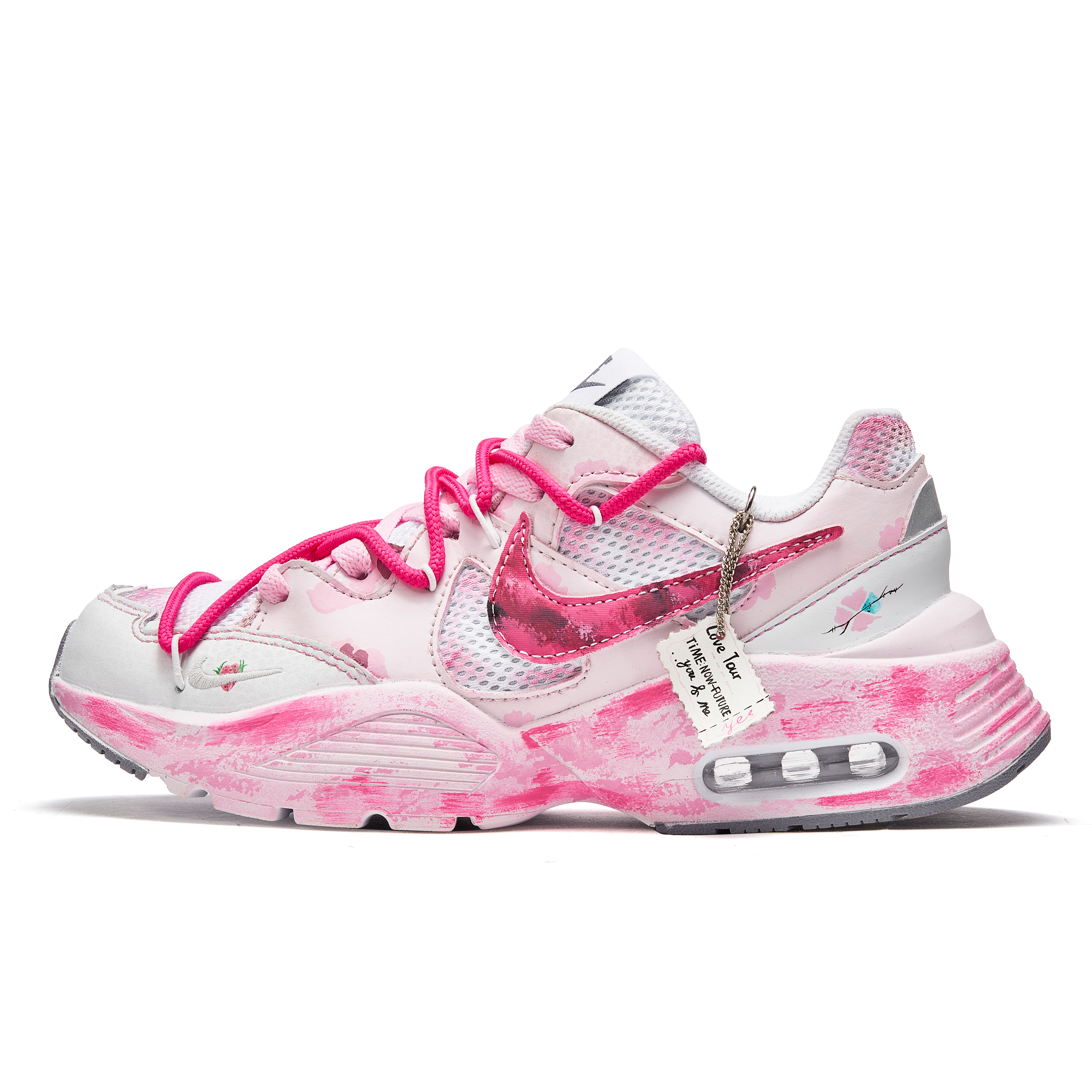 Nike Air Max Fusion Slip Resistant Slip Resistant Low top Running Shoes Women’s Pink White