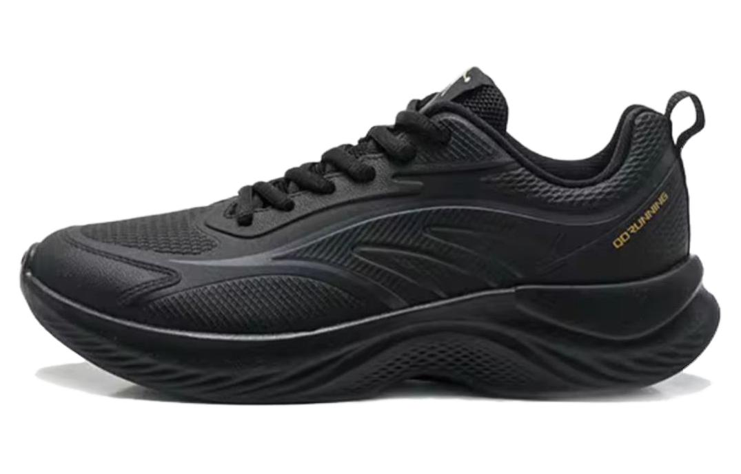 QIAODAN Non slip Lightweight Low top Running Shoes Men’s Black Gold