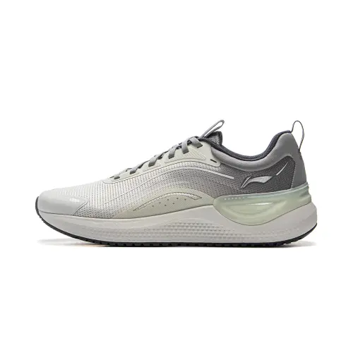 Li Ning Cushioning Slip Resistant Abrasion Resistant Lightweight Low top Running Shoes Men's Gray