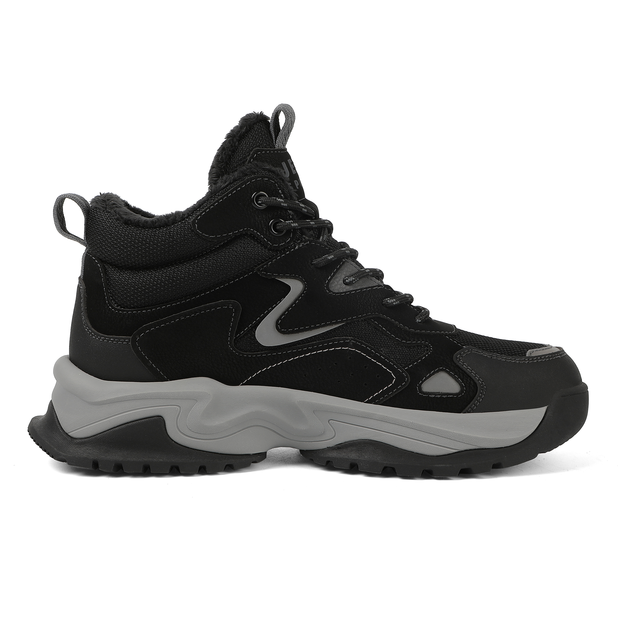 JEEP SPIRIT Black Myth Cushioning Abrasion Resistant Coverage Balance Thermal Height Increasing Mid top Outdoor Boots