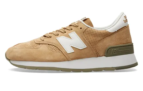 New Balance NB 990 V1 lace-up shock-absorbing low-top casual running shoes for men, desert color