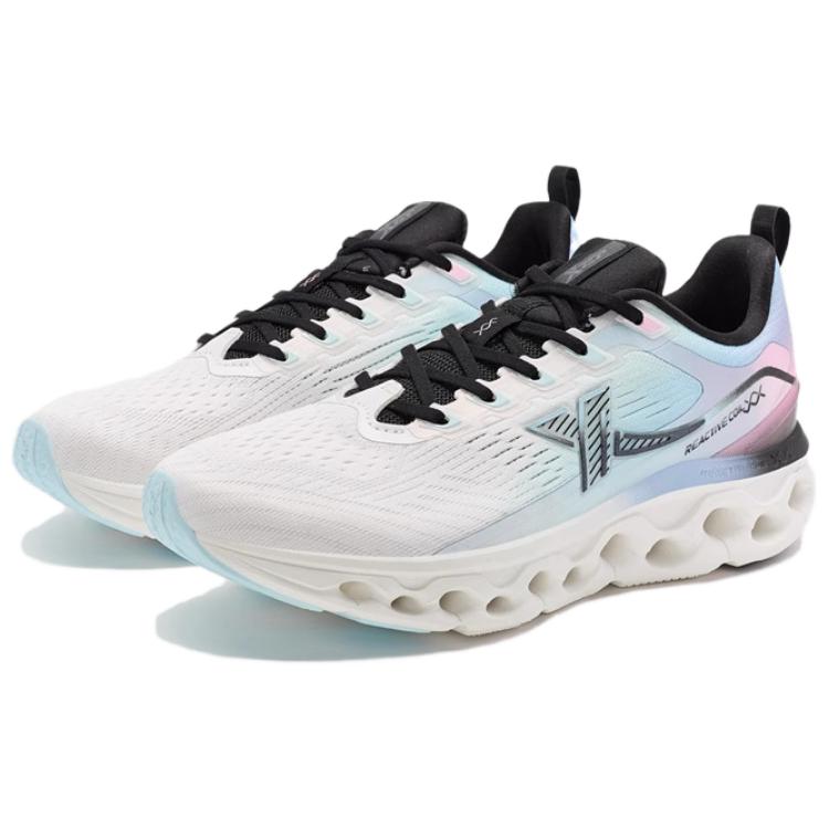 XTEP Fabric Abrasion Resistant Low top Running Shoes Women’s White Blue Pink