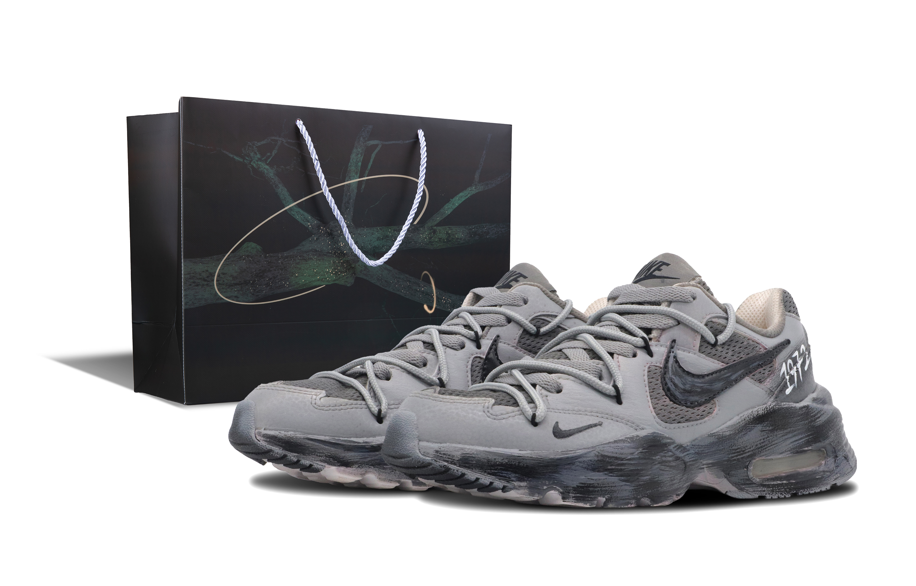 Nike Air Max Fusion Slip Resistant Abrasion Resistant Low top Running Shoes Women’s Gray Black