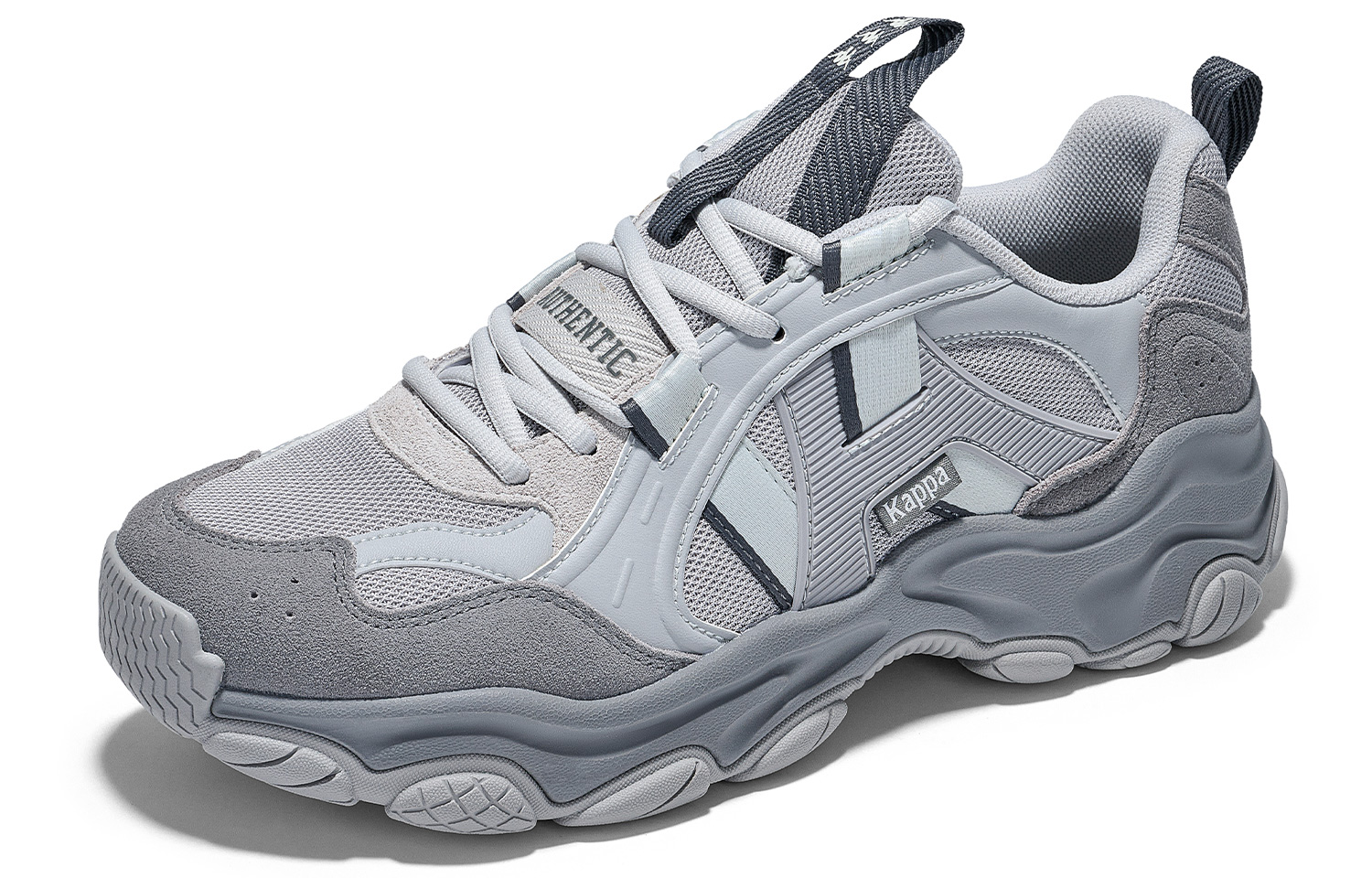 Kappa Slip Resistant Abrasion Resistant Low top Running Shoes Unisex Gray