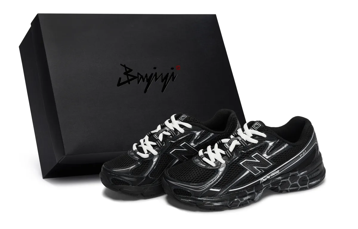 New Balance NB 740 Slip Resistant Abrasion Resistant Low top Running Shoes Unisex Black White Gray