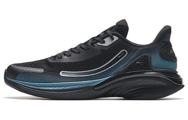 Anta City Soft Cushioning Slip Resistant Abrasion Resistant Low top Running Shoes Men’s Black Blue Silver