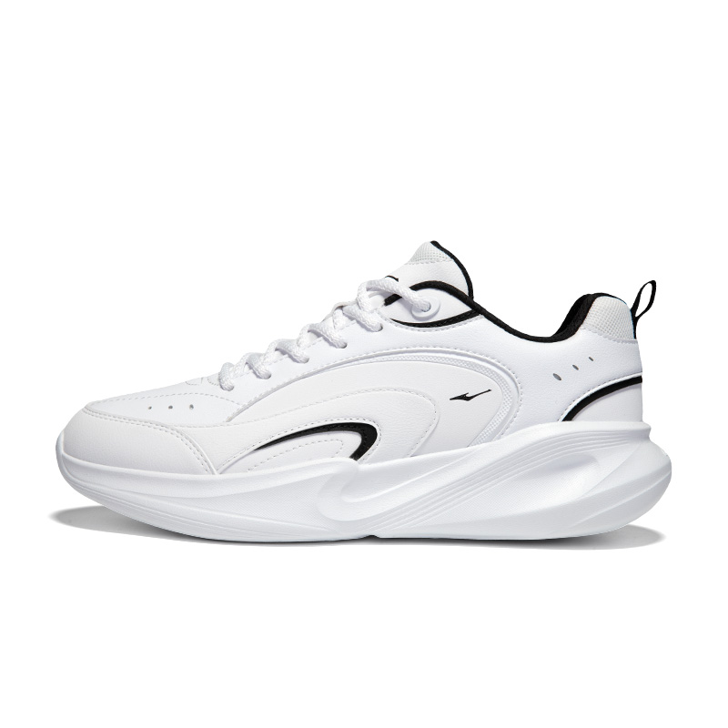 Erke Cushioning, Wear Resistant Low top Casual Running Shoes Men’s Erke White Black