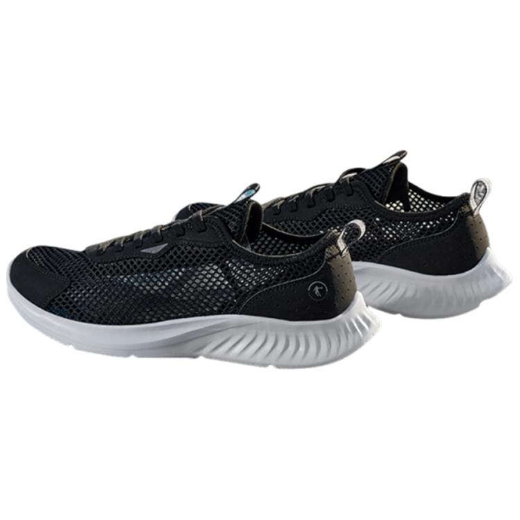 QIAODAN Slip Resistant, Abrasion Resistant, Breathable Low top Casual Running Shoes Men’s Black White