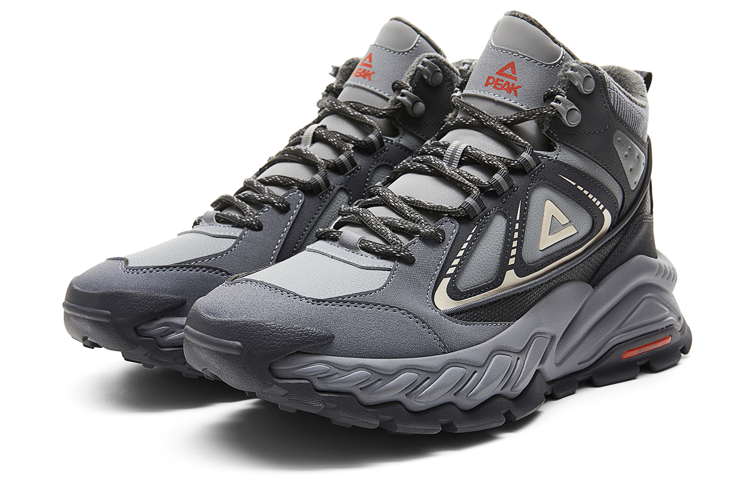 PEAK Slip Resistant Cushioning Rebound Slip Resistant Cushioning Rebound Mid top Outdoor Shoes Men’s Gray