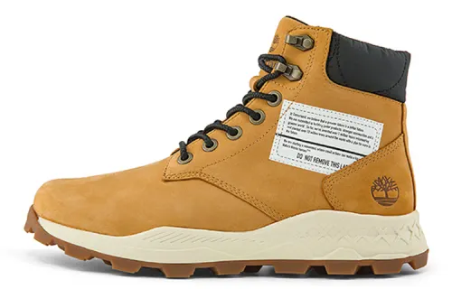 Timberland 6 Inch Brooklyn Side Zip Boots 'Wheat Nubuck With Black Padded Collar'