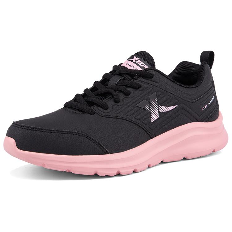 XTEP Cushioning Slip Resistant Abrasion Resistant Low top Casual Running Shoes Women’s Black Pink Red