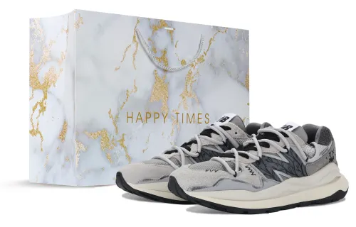 New Balance NB 574+ Cushioning Slip Resistant Breathable Low top Casual Running Shoes Unisex Gray White