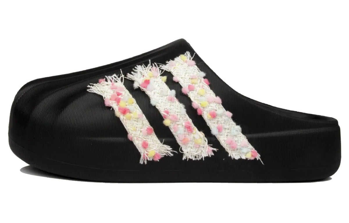 Adidas Originals AdiFOM SUPERSTAR MULE Abrasion Resistant Abrasion Resistant Closed Toe Slippers Unisex Black Pink