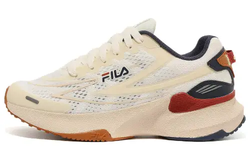 FILA Cushioning, Wear Resistant Low top Running Shoes Unisex Ecru Korean Style