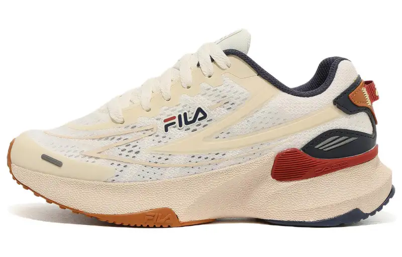 FILA Cushioning, Wear Resistant Low top Running Shoes Unisex Ecru Korean Style