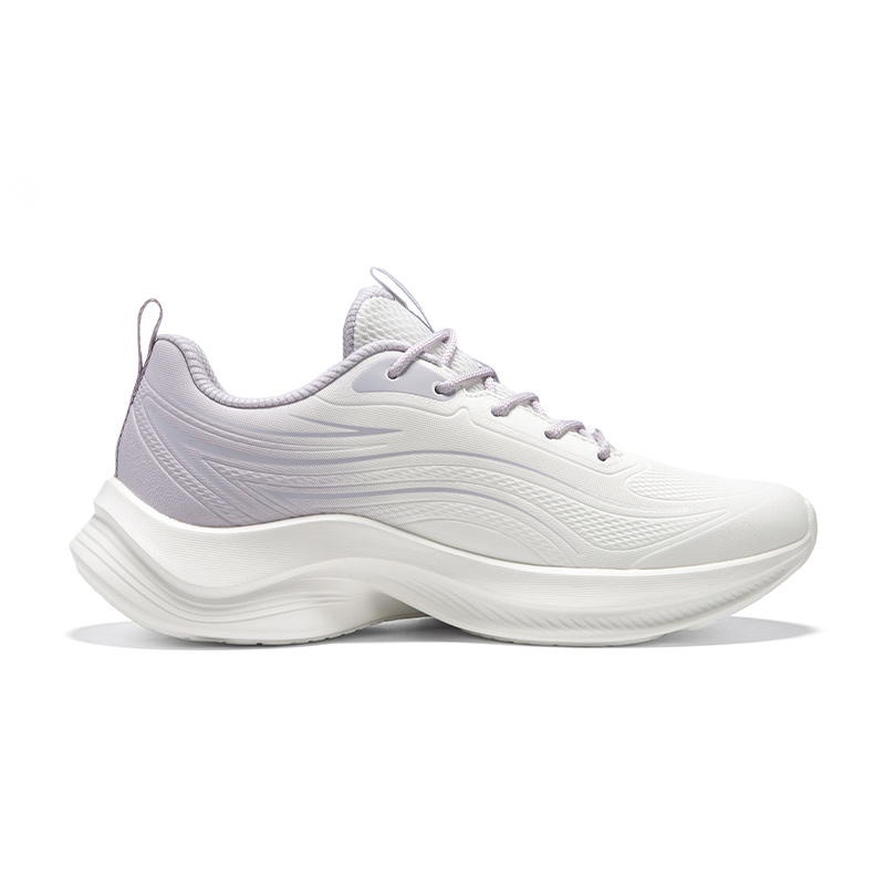 XTEP Cushioning, Wear Resistant Low top Casual Running Shoes Women’s Sail White Dusty Purple
