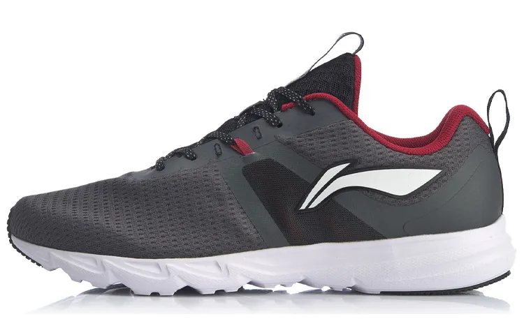 Li Ning Comfortable Cushioning Coverage Breathable Low top Running Shoes Unisex Black Gray