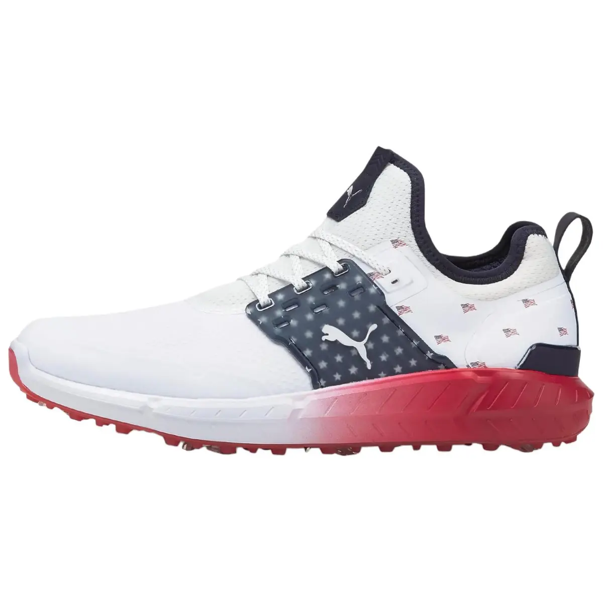 PUMA Ignite Articulate Abrasion Resistant Low top Golf Shoes Men's White Red Blue
