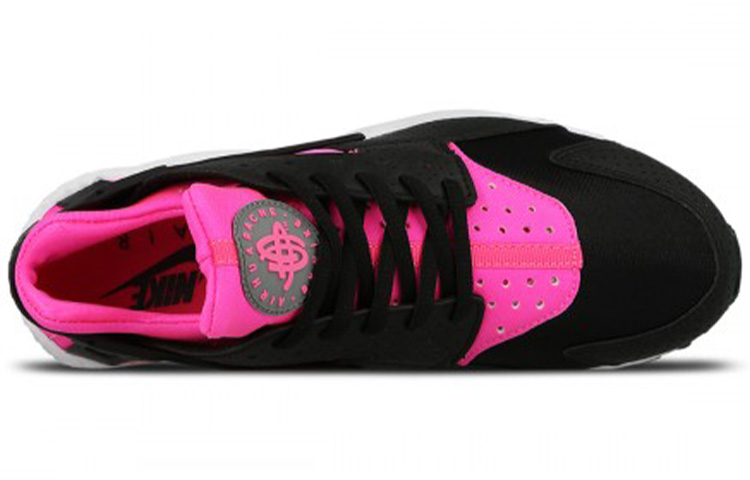 Женские кроссовки Nike Huarache Run (черно-розовые) — фото 5