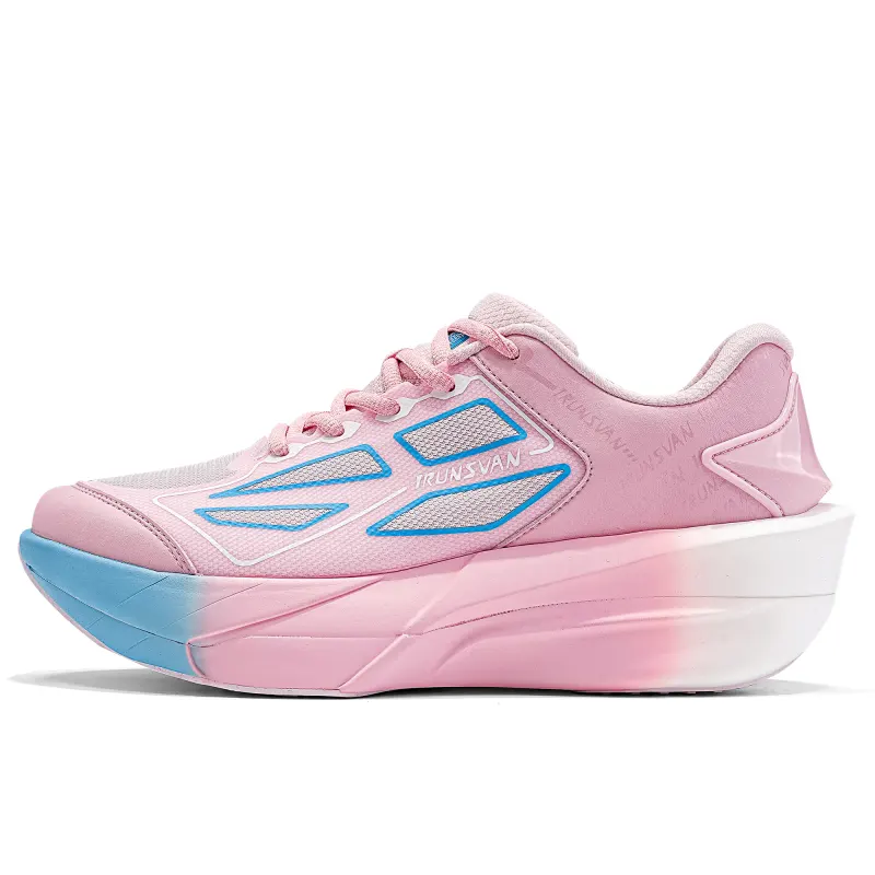 IRunner IRUNSVAN Feihong 1.0 full-length propulsion nylon plate, marathon racing, track and field physical examination professional training, 100 meters and kilometers, double layer super critical, arch protection, stable support, low-top running shoes, same style for men and women, Yingluo pink