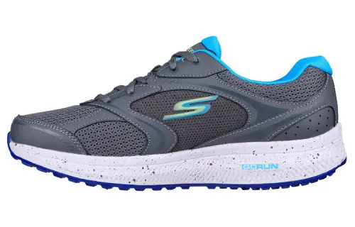 Skechers Go Run Consistent Comfortable Textile, Synthetic Leather Low top Running Shoes Women's Gray Blue