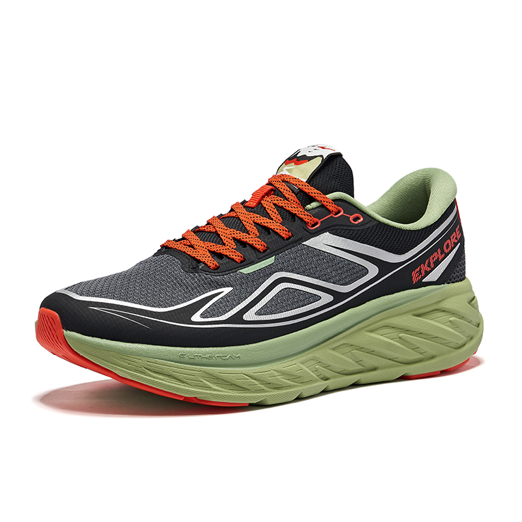 Erke Chiye Slip Resistant Abrasion Resistant Low top Casual Running Shoes Men’s Gray Black Green