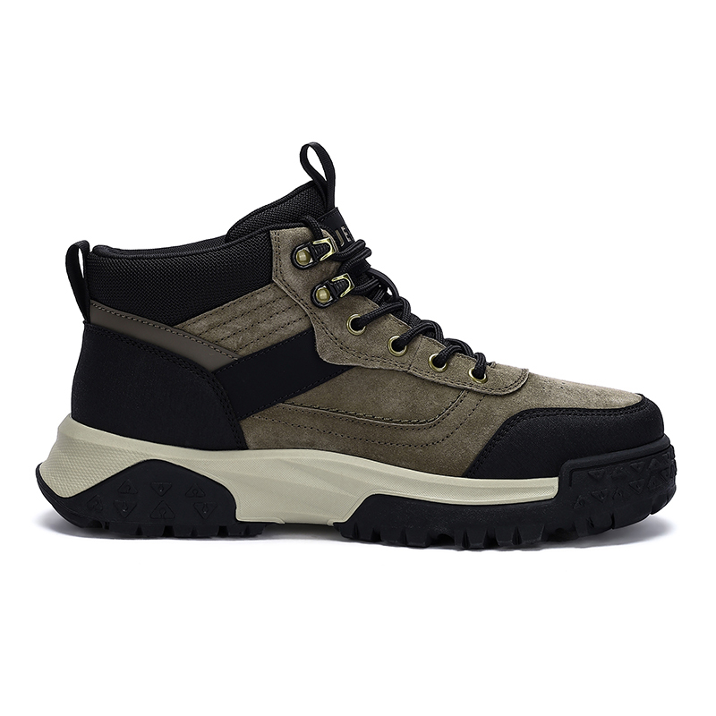 JEEP SPIRIT Fashion Trend Abrasion Resistant Waterproof Height Increasing High top Outdoor Shoes Men’s Cuba Brown