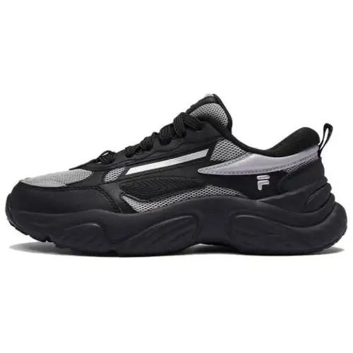 FILA FUSION Conch D Breathable Low top Casual City Commuting Running Shoes Women's Black Silver