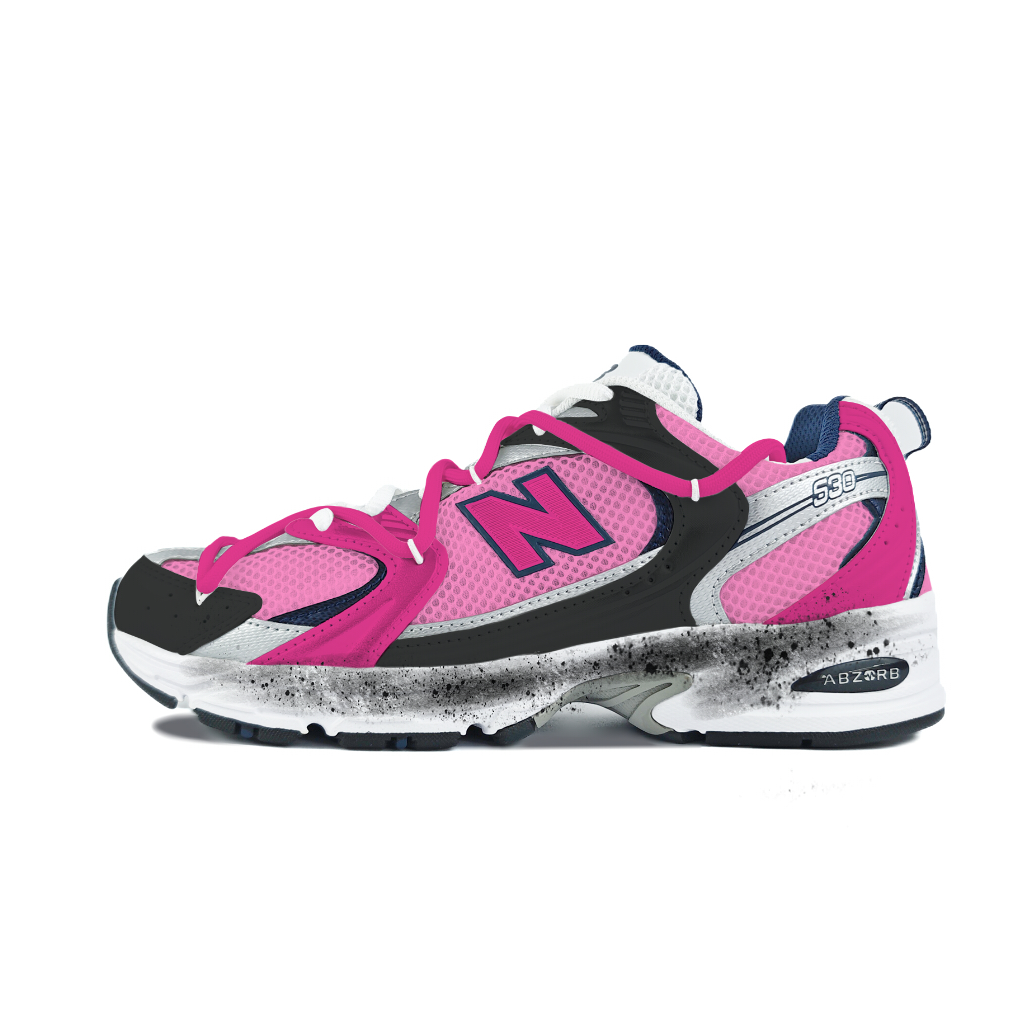 New Balance NB 530 Abrasion Resistant Slip Resistant Low top Running Shoes Unisex Black Pink