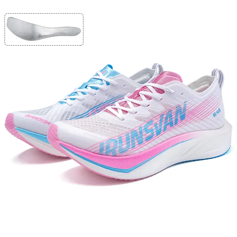 IRunner IRUNSVAN Heat 2.0PRO full-length platinum real carbon plate, professional marathon racing, super critical, physical examination track and field training, sports students, 100 meters and 1000 meters, boost cushioning, arch protection running shoes, same style for men and women, Yuanyang-Melon