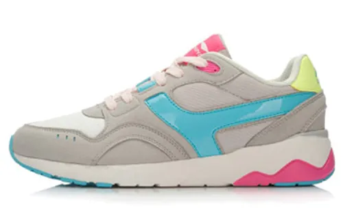 Li Ning Comfortable Cushioning Slip Resistant Low top Running Shoes Women's Gray Blue