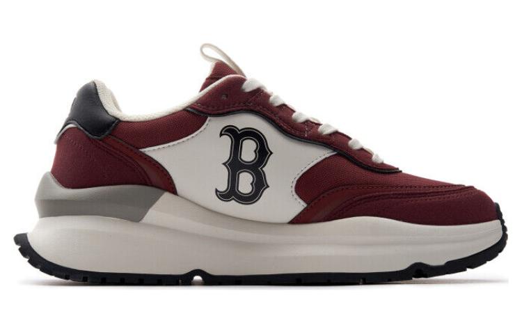 MLB Chunky Runner Comfortable Textile, Synthetic Leather Low top Casual Running Shoes Unisex Burgundy