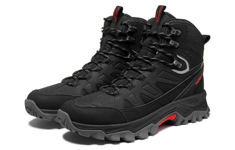 TOREAD Cushioning, Wear Resistant High top Outdoor Shoes Men’s Black Red