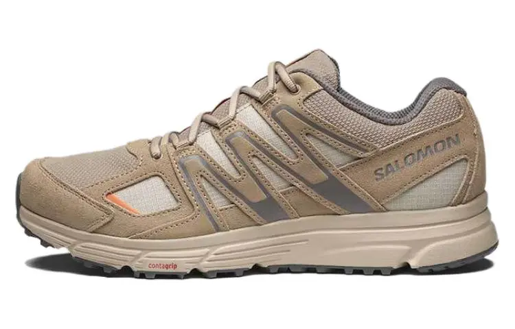 SALOMON X Mission 4 Suede Comfortable Low top Outdoor Shoes Unisex Beige Umber