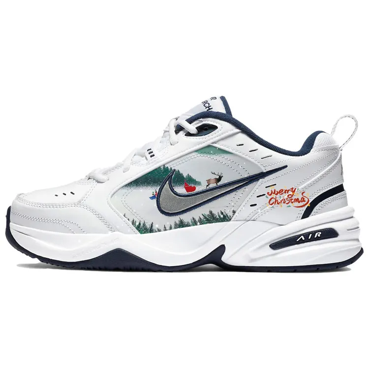 Nike Air Monarch 4 Comfortable And Trendy Slip Resistant Abrasion Resistant Low top Chunky Sneakers Unisex White Gray