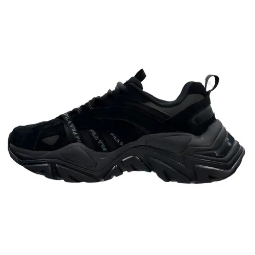 FILA Leather Low top Casual Running Shoes Unisex Black