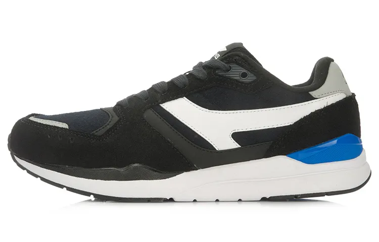 Li Ning Classic Abrasion Resistant Low top Running Shoes Unisex Black White