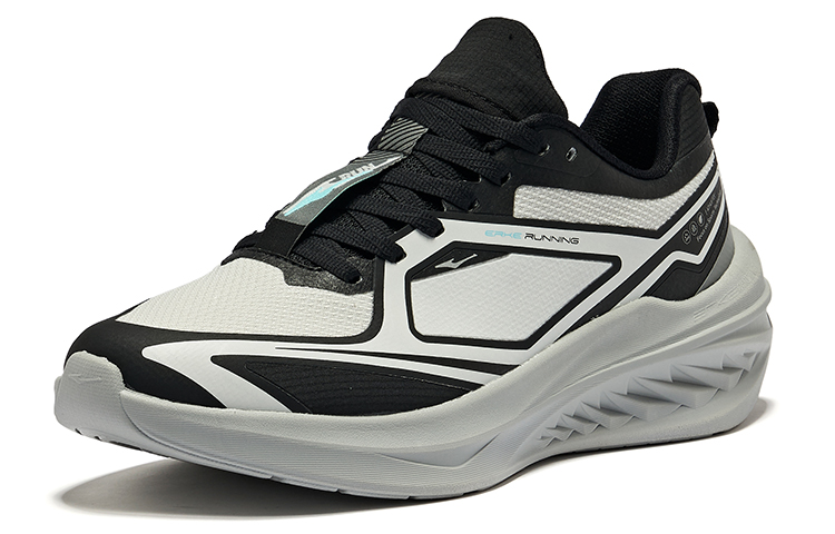 Erke Cushioning Breathable Cushioning Breathable Low top Running Shoes Men’s White Dew Gray Jet Black