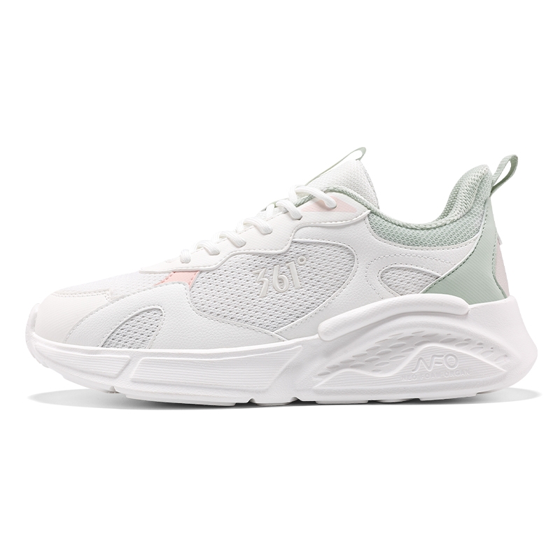 361° Fashion And Versatile Comfortable Slip Resistant And Breathable Low top Sprint Casual Running Shoes Women’s White