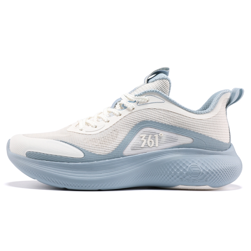 361° Cushioning Slip Resistant Low top Long Distance Running Shoes Men’s White Blue
