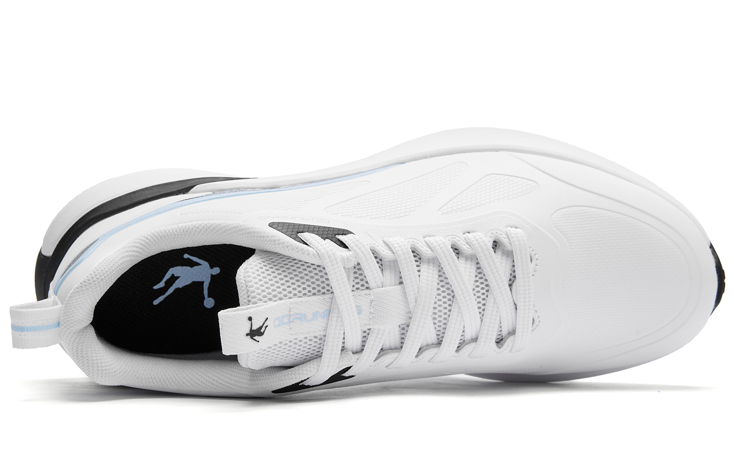 QIAODAN Cushioning Slip Resistant Abrasion Resistant Low top Casual Running Shoes Men’s White Blue