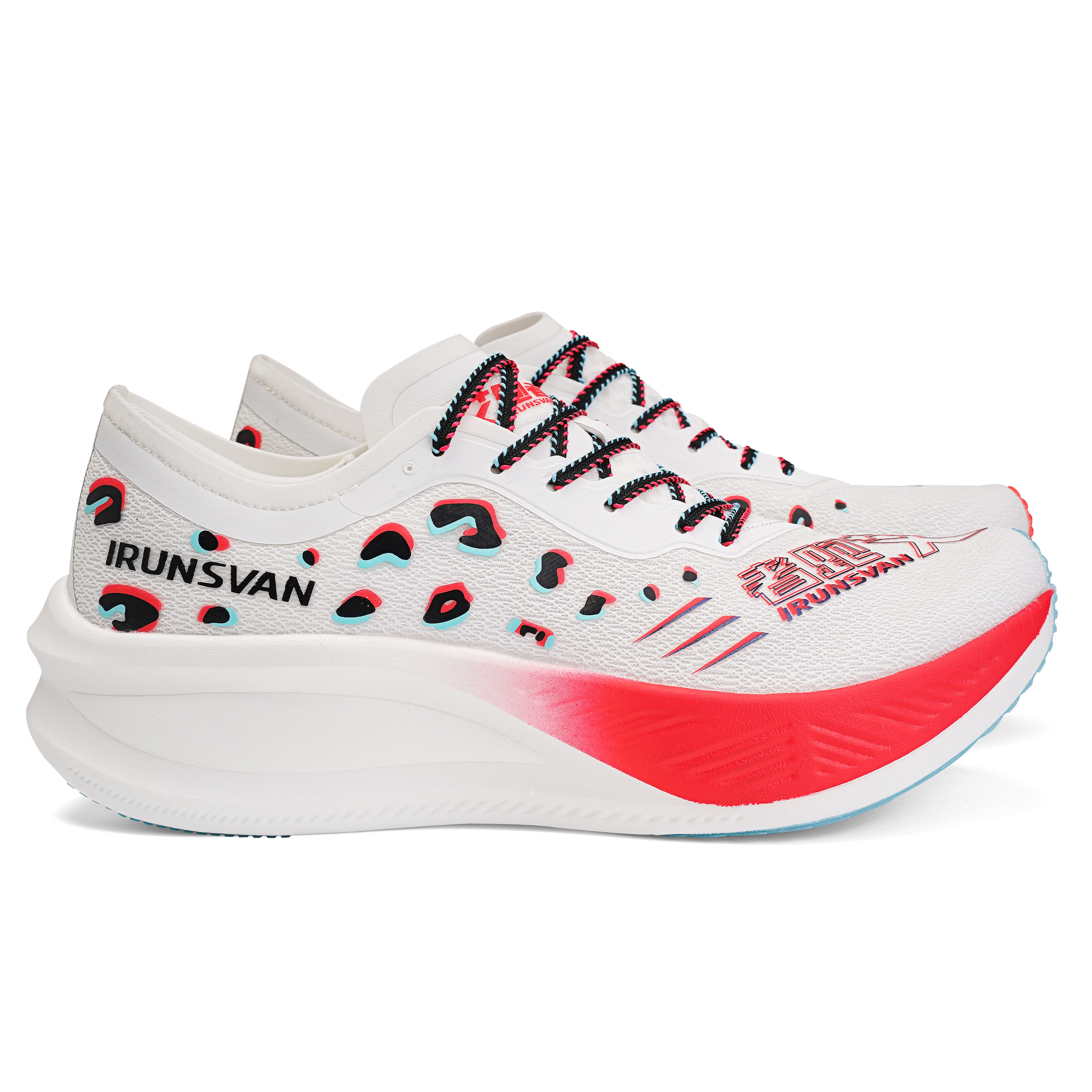 IRUNSVAN Low top Running Shoes Unisex Neon Fragmented Shadows