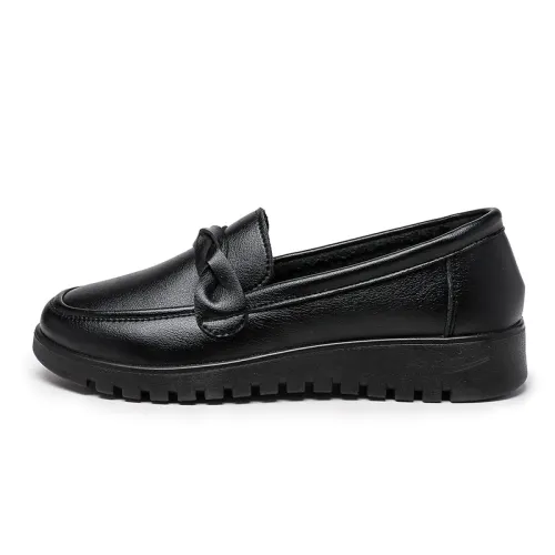 Warrior mom's shoes, spring and autumn shoes for the elderly, grandma shoes, middle-aged and elderly women's shoes, middle-aged soft-soled non-slip leather shoes, flat and wear-resistant, light and comfortable, low-cut, breathable and versatile, fashionable and classic, women's casual shoes, women