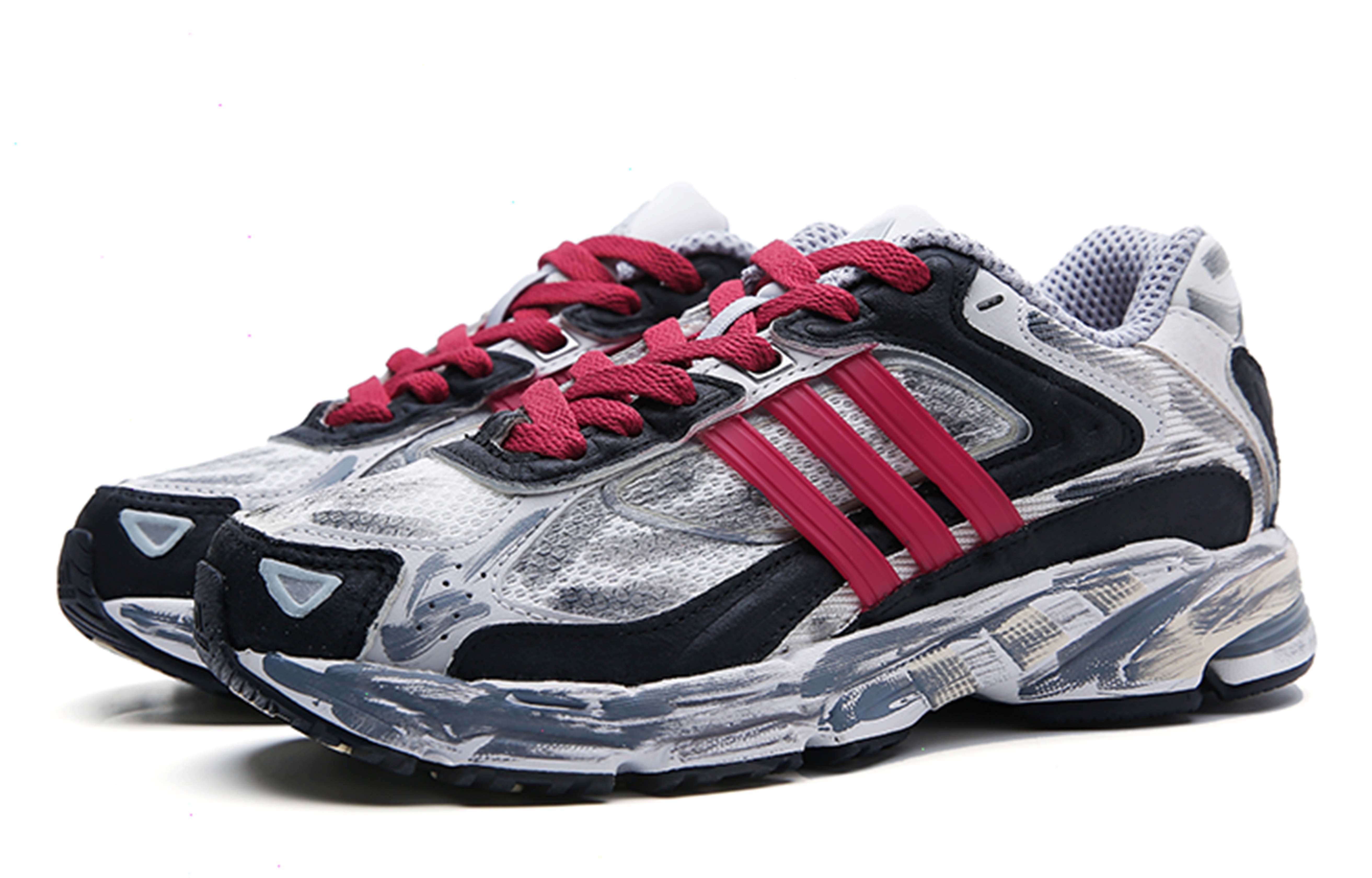 Adidas Originals Response Slip Resistant Abrasion Resistant Low top Running Shoes Unisex Black Red