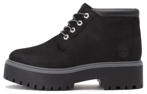 Timberland Stone Street Premium Platform Waterproof Chukka Boots 'Black Nubuck' Women's