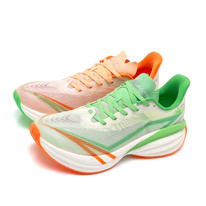 ONEMIX Treat Yourself Refreshing Running Shoes Unisex Heart Green Orange Mismatched