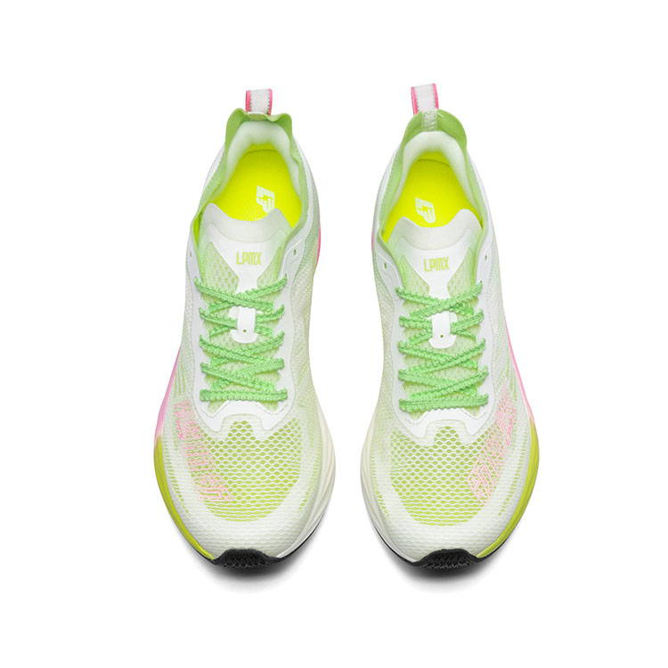 LPMX Abrasion Resistant Slip Resistant Low top Full Length Carbon Plate Training Running Shoes Unisex Green Pink