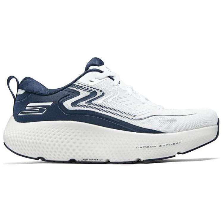 Skechers Go Run Max Road 6 Abrasion Resistant Low top Training Running Shoes Men’s White Blue