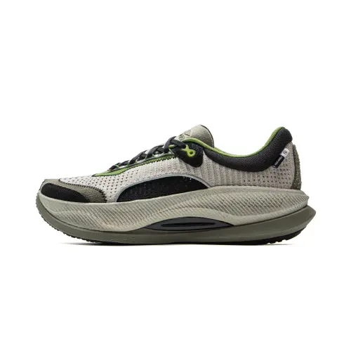 Li Ning Cushioning Reflective Rebound Low top Casual Running Shoes Men's Dusty Gray Green